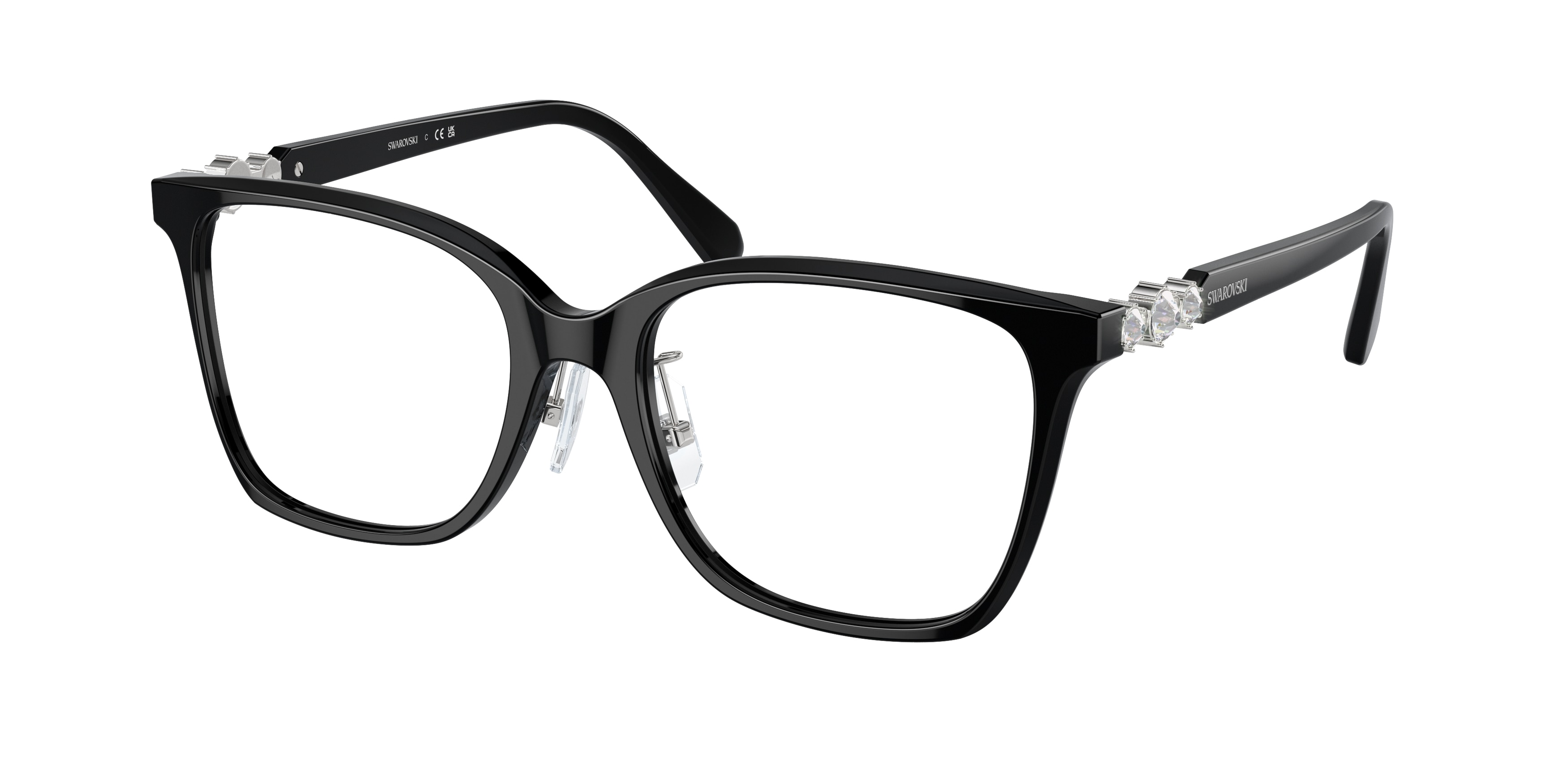 Swarovski SK2026D Asian Fit 1001 Women's Eyeglasses Black Size 54 (Frame Only) - Blue Light Block Available